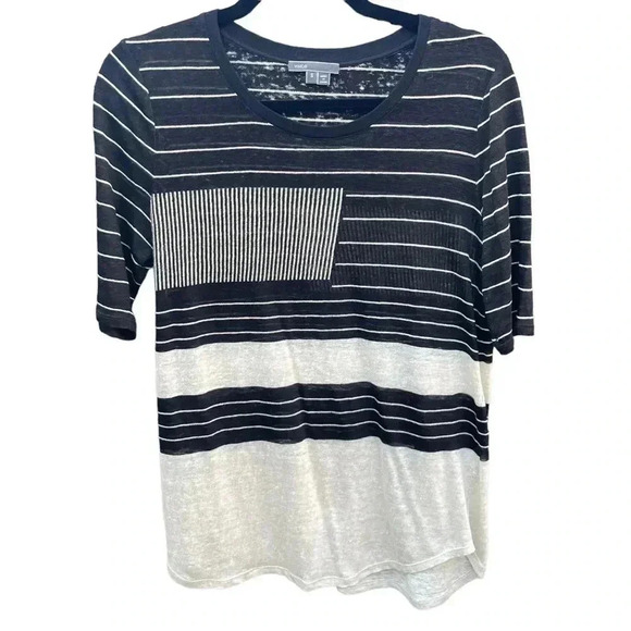 Vince Linen Colorblock Top - Picture 2 of 7